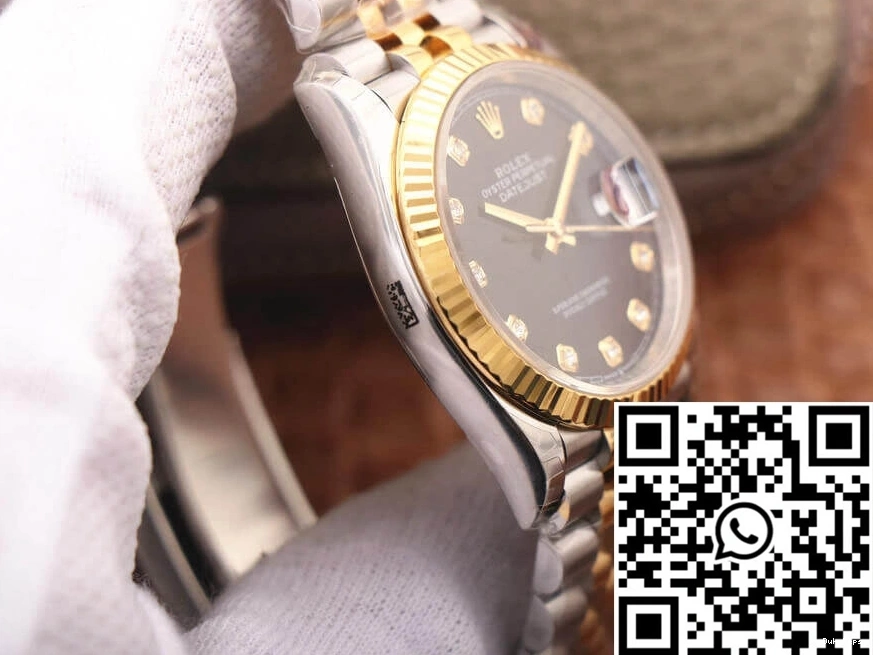 Black Diamond EW M126233-0021 Factory Datejust Rolex Dial 1212